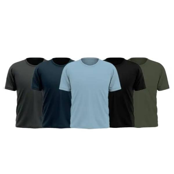 Pack of 5 Multicolored Plain T.shirts